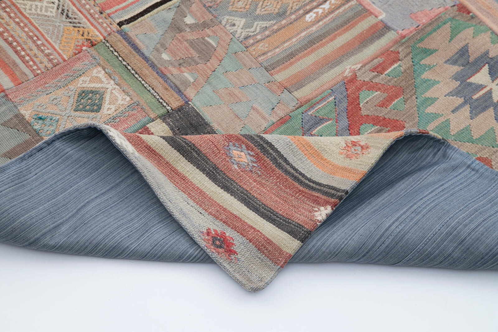 Handmade Patchwork Rug - Kirk Yama Grey Area Rug 6'8'' x 9'11'' Cotton Wool