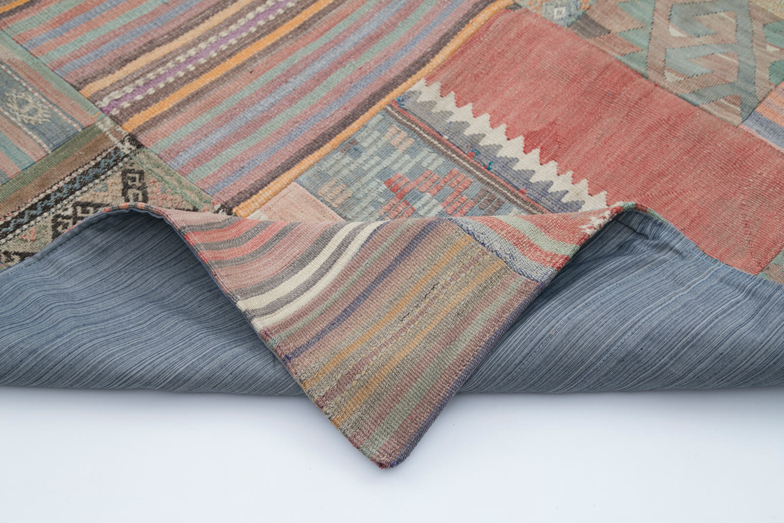 Handmade Area Rug – Kirk Yama Beige Patchwork Cotton Wool Carpet 6'7''x9'11''
