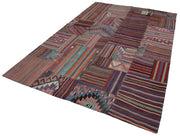 Handmade Patchwork Rug - Purple Cotton Wool Area Rug 6'8''x9'10'' by Agacan