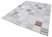 Handmade Wool Area Rug - Kirk Yama Patchwork Cotton Wool 8x10 Carpet