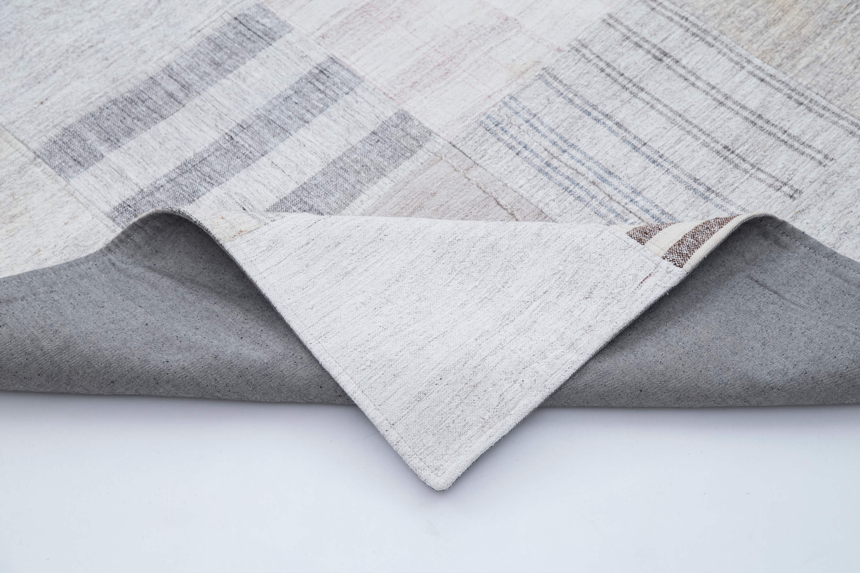 Handmade Wool Area Rug - Kirk Yama Patchwork Cotton Wool 8x10 Carpet