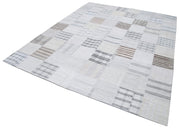 Handmade Wool Area Rug | Kirk Yama Turkish Hand Knotted Vintage Patchwork Rug 8x10 ft