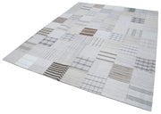 Handmade Area Rug – Kirk Yama White Patchwork Cotton Wool Carpet 8'x10'