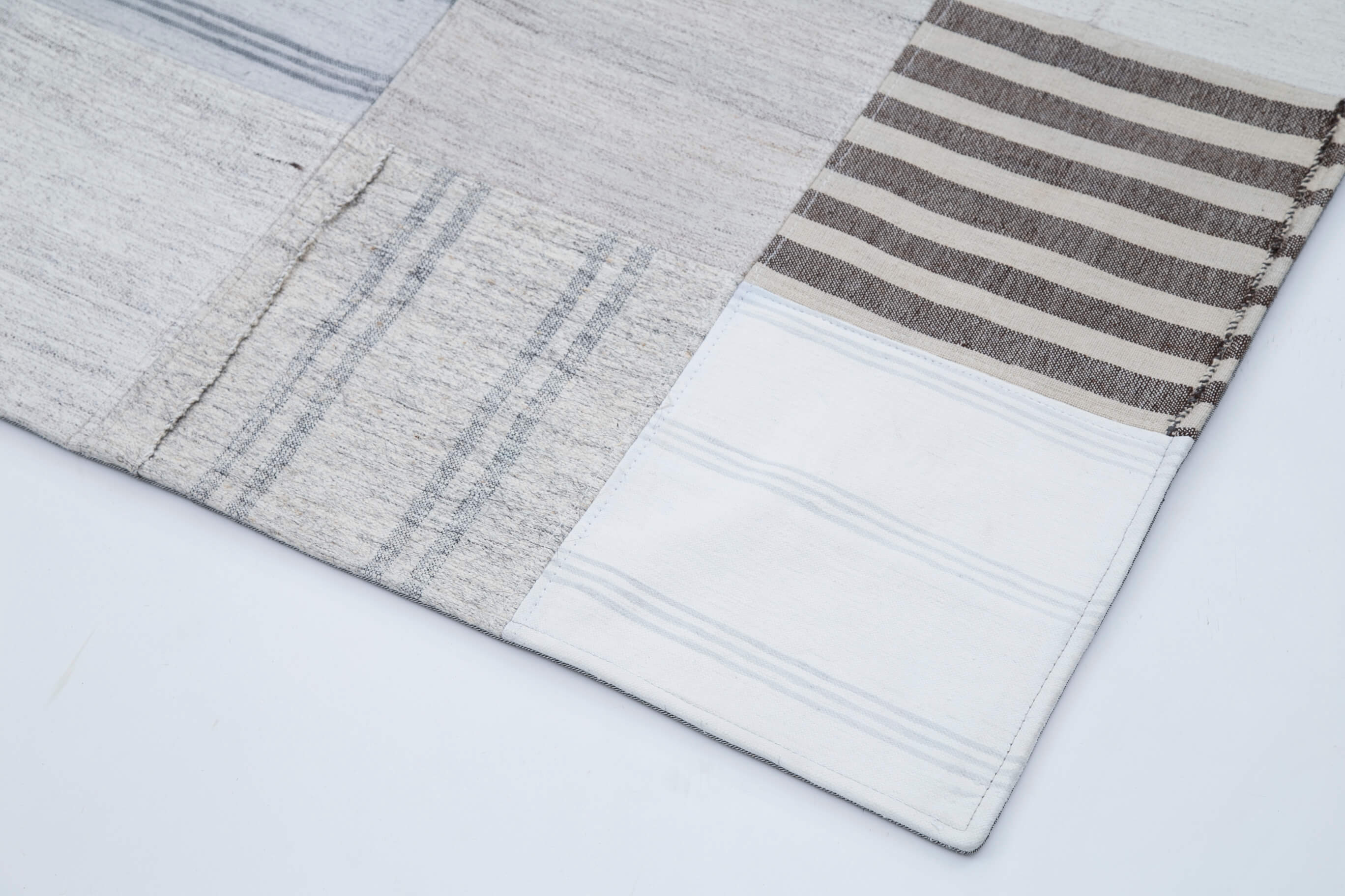 Handmade Wool Area Rug | Vintage Patchwork Rug Cotton Wool 8x10 Feet