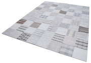 Handmade Patchwork Rug – Kirk Yama Cotton Wool 8x10 Area Rug, Neutral Color