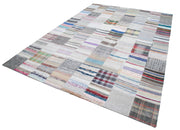 Handmade Area Rug - Kirk Yama Patchwork Cotton Wool 8'2''x11'6'' Vintage Carpet
