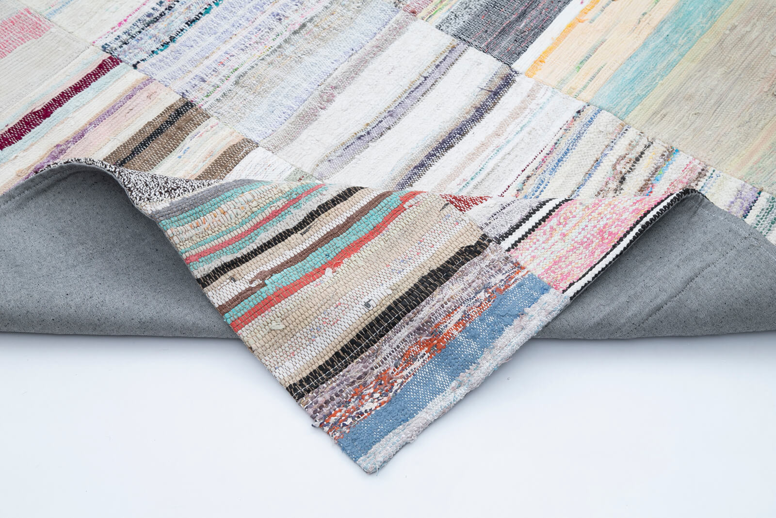 Handmade Area Rug - Kirk Yama Patchwork Cotton Wool 8'2''x11'6'' Vintage Carpet