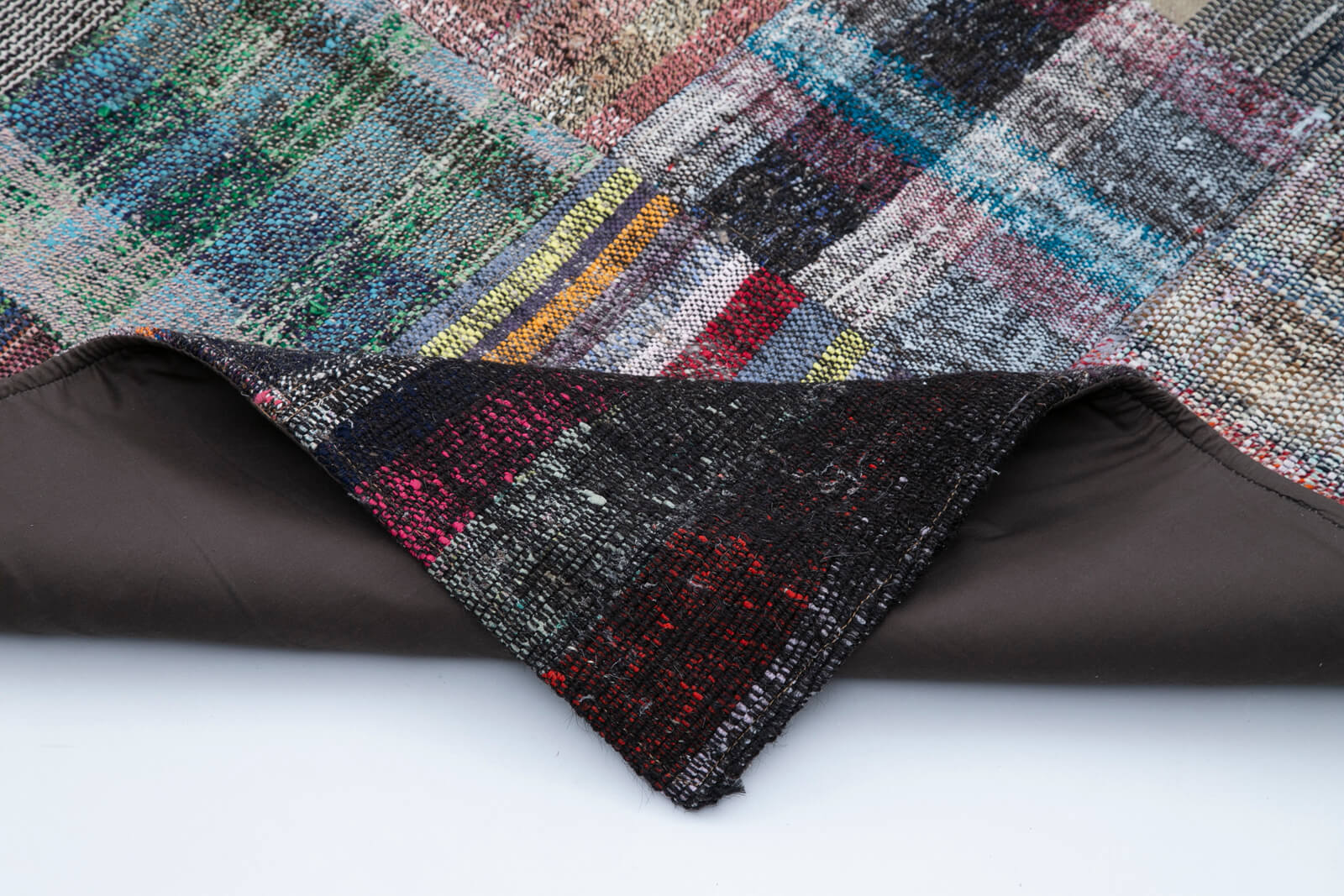Handmade Wool Area Rug | Durable Grey Patchwork Carpet 7'10'' x 11'9'' by Agacan Rugs