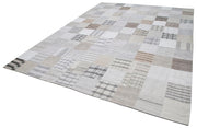 Handmade Area Rug – Kirk Yama Beige Patchwork Cotton Wool Carpet 9'11'' x 13'1''