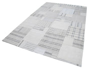 Handmade Area Rug - Beige Patchwork Turkish Wool Cotton Carpet 6'9''x10'