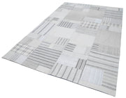Handmade Area Rug - Beige Patchwork Cotton Wool Rug 6x10 Feet | Agacan