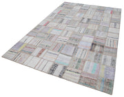Handmade Patchwork Rug | Cotton Wool Living Room Rug, Beige Patchwork Carpet