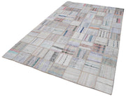 Handmade Patchwork Rug - Kirk Yama Beige Cotton Wool Vintage Area Rug 6'5''x9'8''