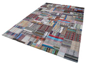 Handmade Patchwork Rug – Kirk Yama Grey Cotton Wool Carpet 7'3''x11'1''
