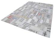 Handmade Wool Area Rug – Kirk Yama Beige Patchwork Cotton Wool Rug 8'x11'5''