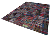 Handmade Patchwork Rug - Kirk Yama Grey Cotton Wool Vintage Area Rug 8'6"x11'7"