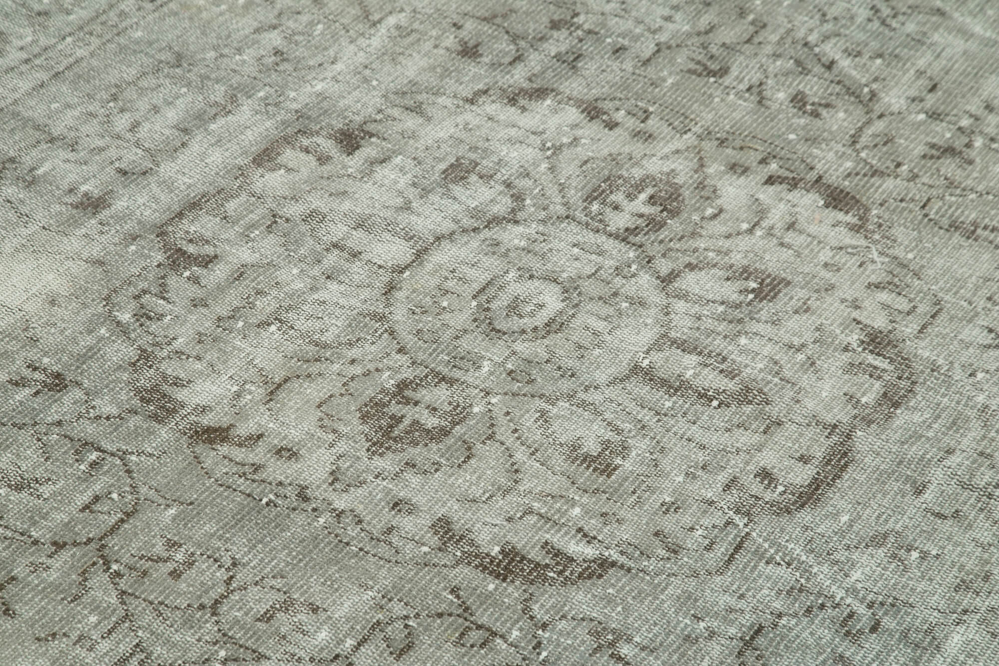 Handmade Area Rug – Overdyed Grey Vintage Wool Cotton Carpet 5'5''x9'4''