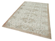 Handmade Wool Area Rug – Vintage Cotton Rug, Beige 5'8''x8'10'' Durable Wool Carpet