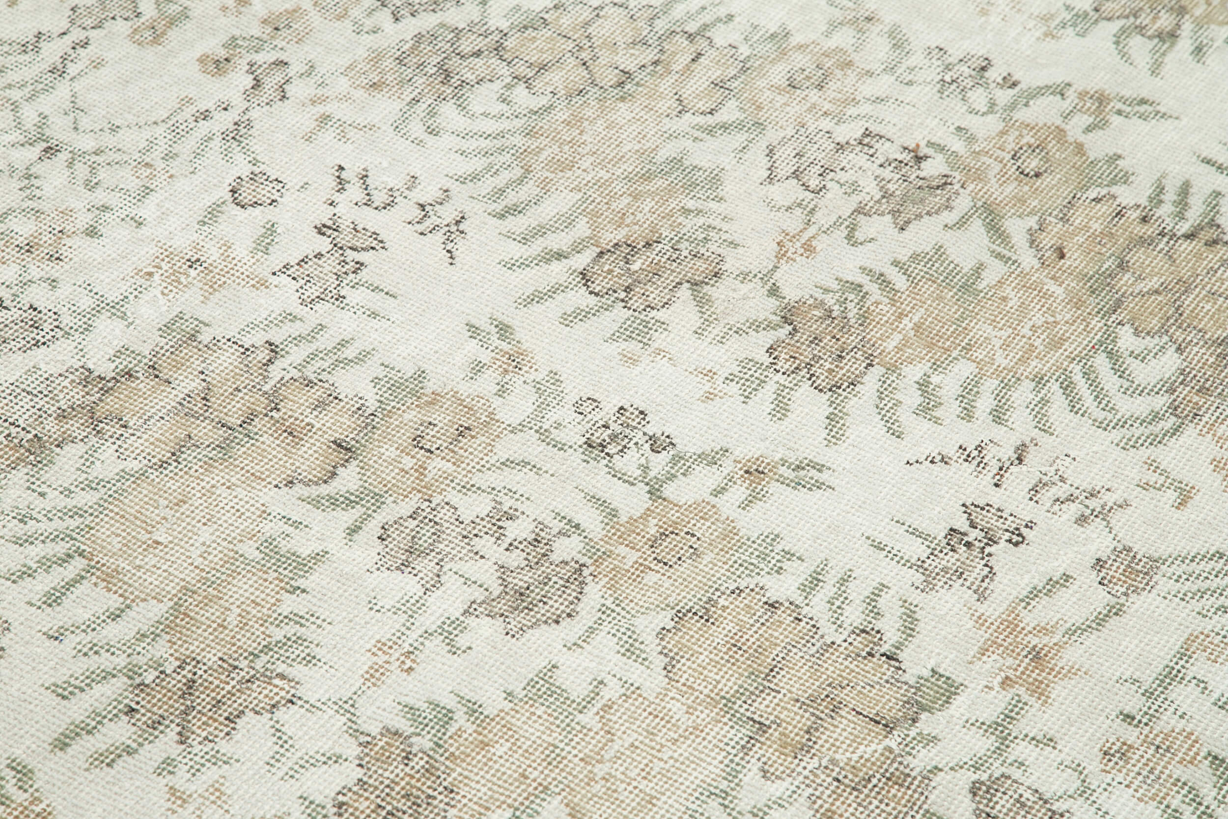 Handmade Wool Area Rug – Vintage Cotton Rug, Beige 5'8''x8'10'' Durable Wool Carpet