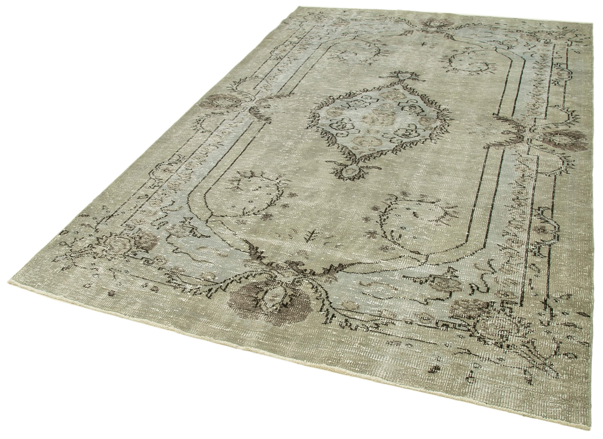 Handmade Vintage Area Rug - Overdyed Wool Rug 6'x9'2'' | Turkish Vintage Carpet