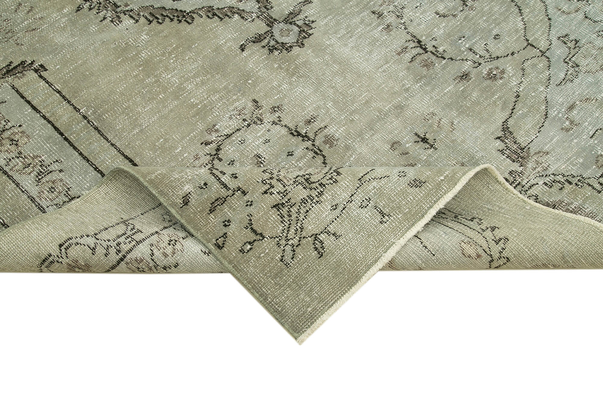 Handmade Vintage Area Rug - Overdyed Wool Rug 6'x9'2'' | Turkish Vintage Carpet