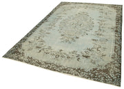 Vintage Blue Area Rug - Handmade Wool Rug | Turkish Hand Knotted Cotton Wool Carpet 6'x9'5"