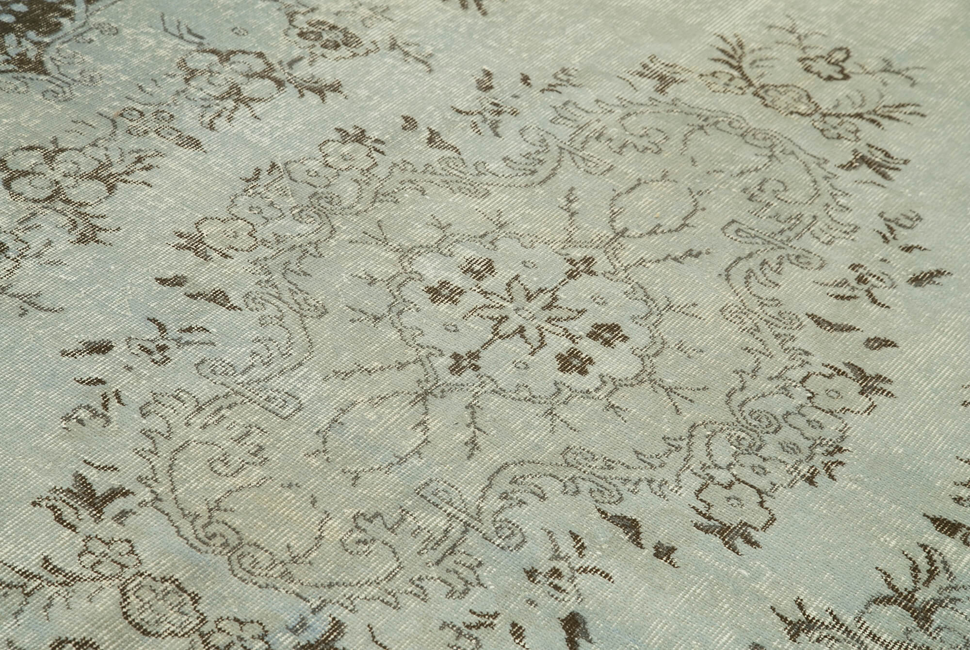 Vintage Blue Area Rug - Handmade Wool Rug | Turkish Hand Knotted Cotton Wool Carpet 6'x9'5"