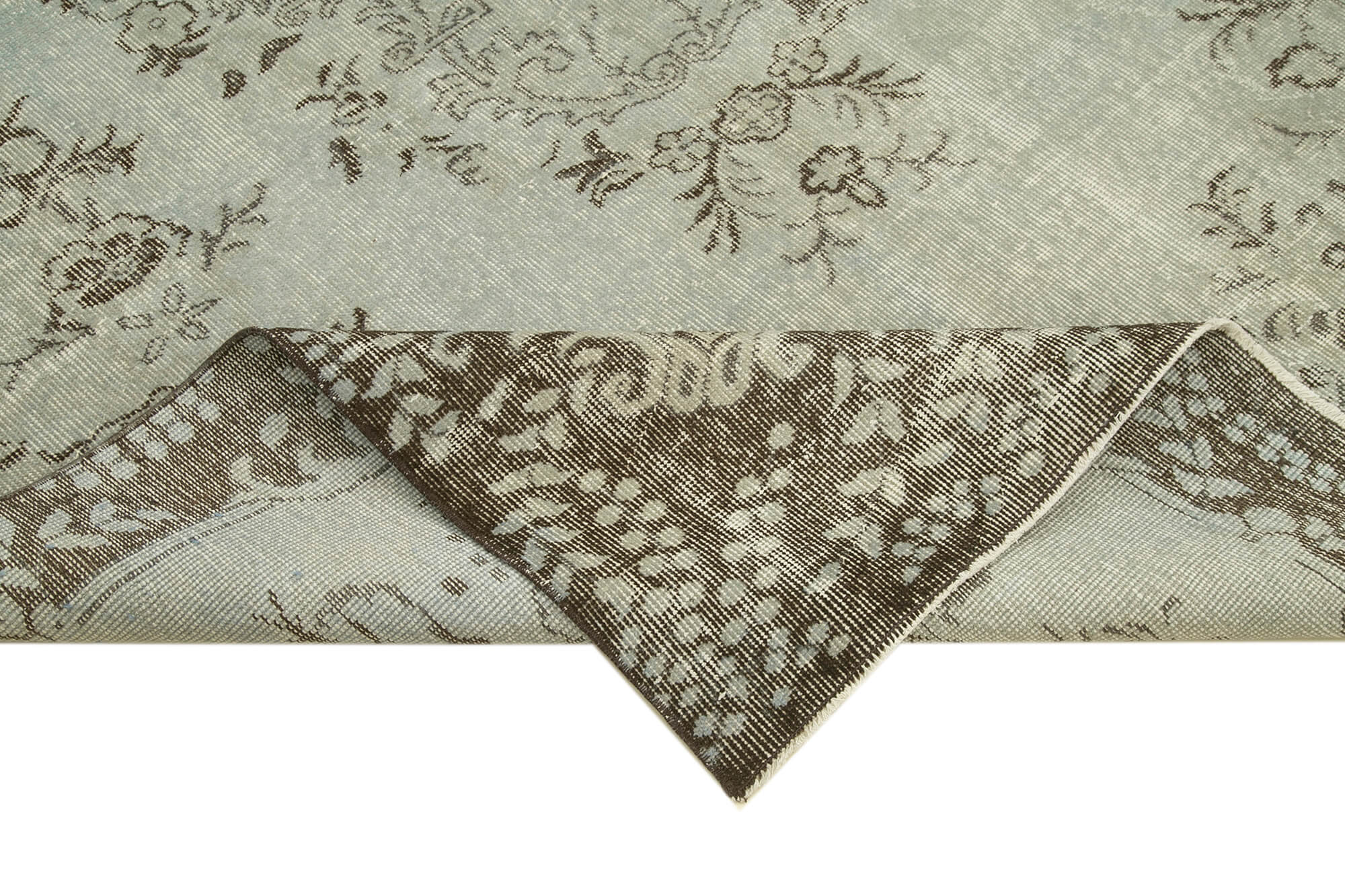 Vintage Blue Area Rug - Handmade Wool Rug | Turkish Hand Knotted Cotton Wool Carpet 6'x9'5"