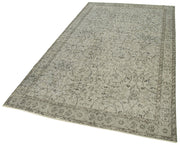Handmade Vintage Area Rug – Overdyed Wool & Cotton Carpet | Turkish Grey Vintage