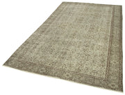 Vintage Wool Area Rug - Overdyed Handmade Cotton Wool Carpet 5'4" x 9'2"