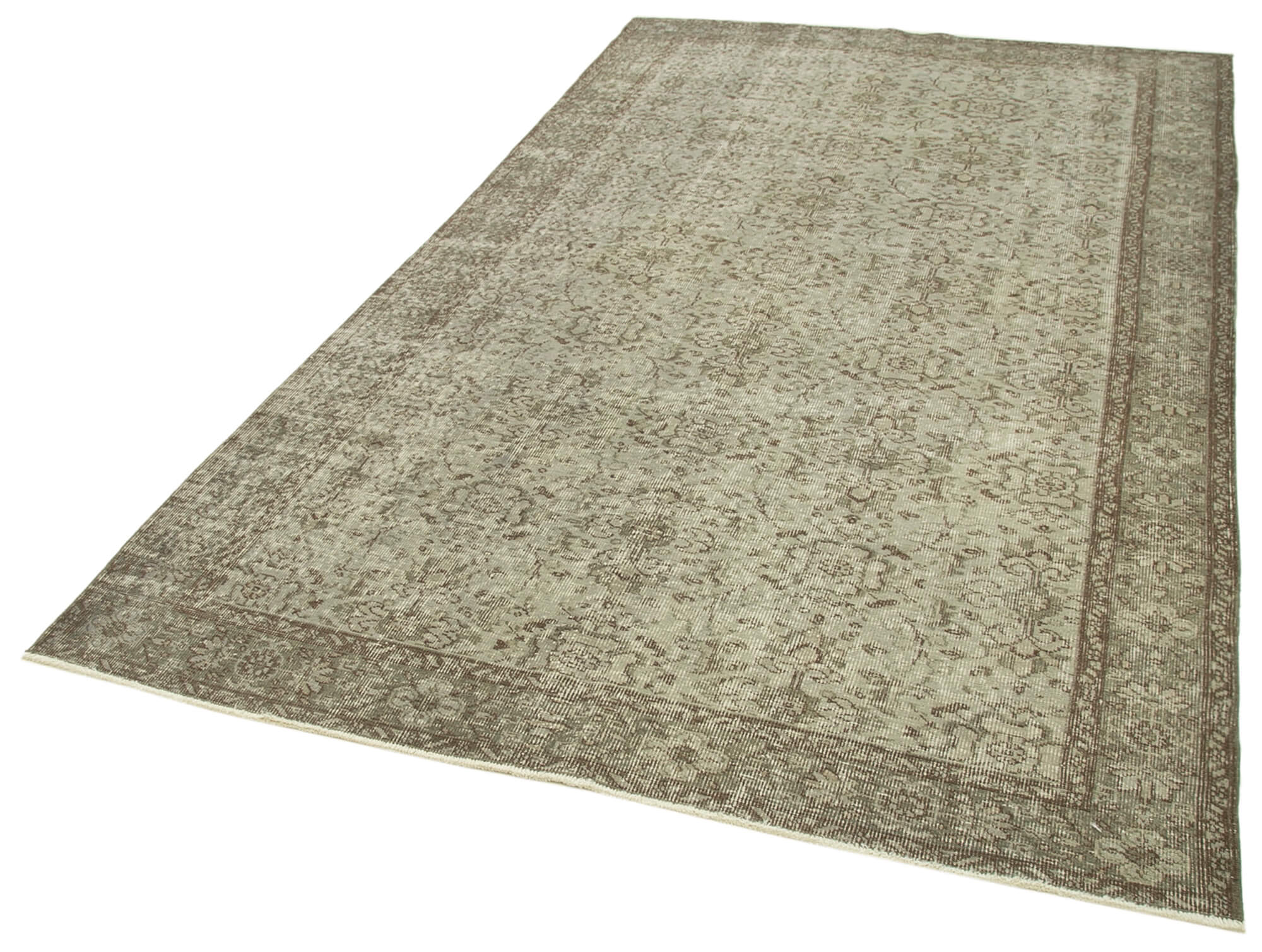 Vintage Wool Area Rug - Overdyed Handmade Cotton Wool Carpet 5'4" x 9'2"