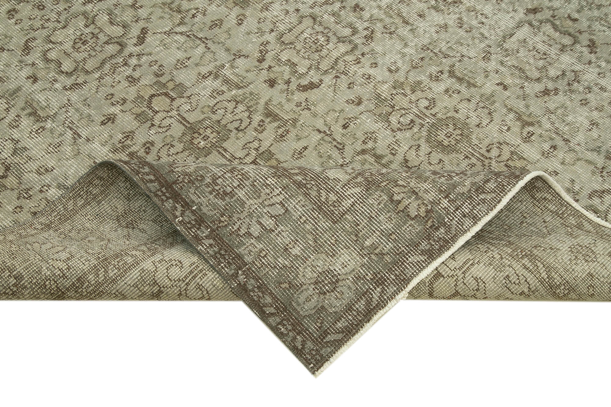 Vintage Wool Area Rug - Overdyed Handmade Cotton Wool Carpet 5'4" x 9'2"