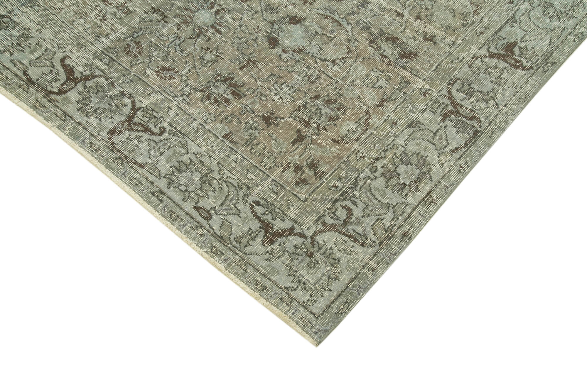 Handmade Vintage Area Rug - Overdyed Wool Rug 4'11''x8'6'' | Turkish Hand Knotted Carpet