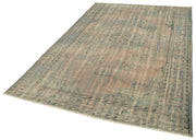 Vintage Handmade Area Rug – Overdyed Blue Rug | Natural Wool & Cotton Carpet 5'10"x8'6"