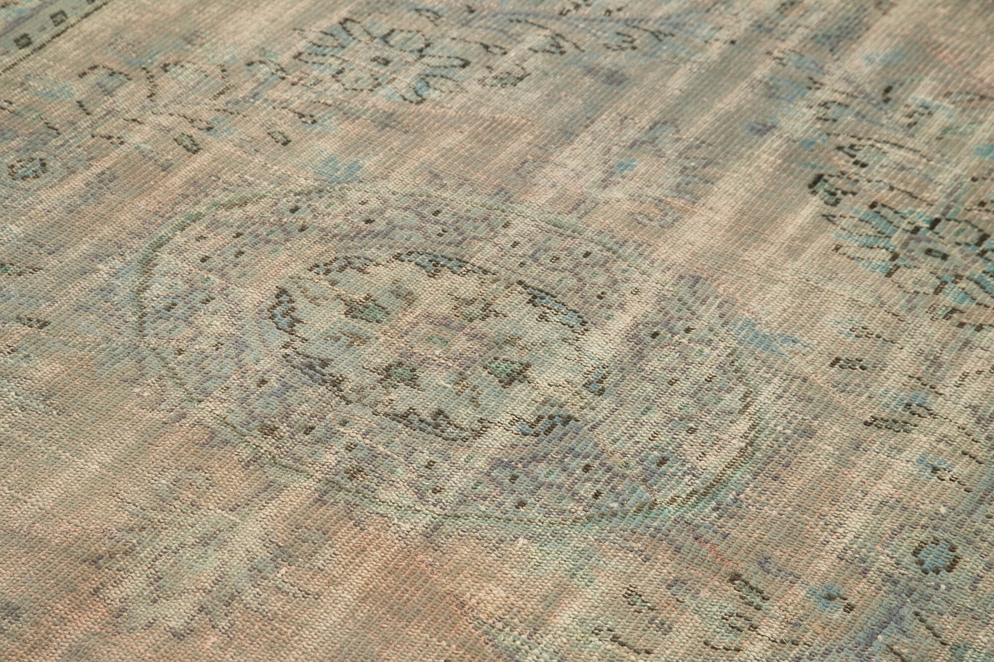 Vintage Handmade Area Rug – Overdyed Blue Rug | Natural Wool & Cotton Carpet 5'10"x8'6"