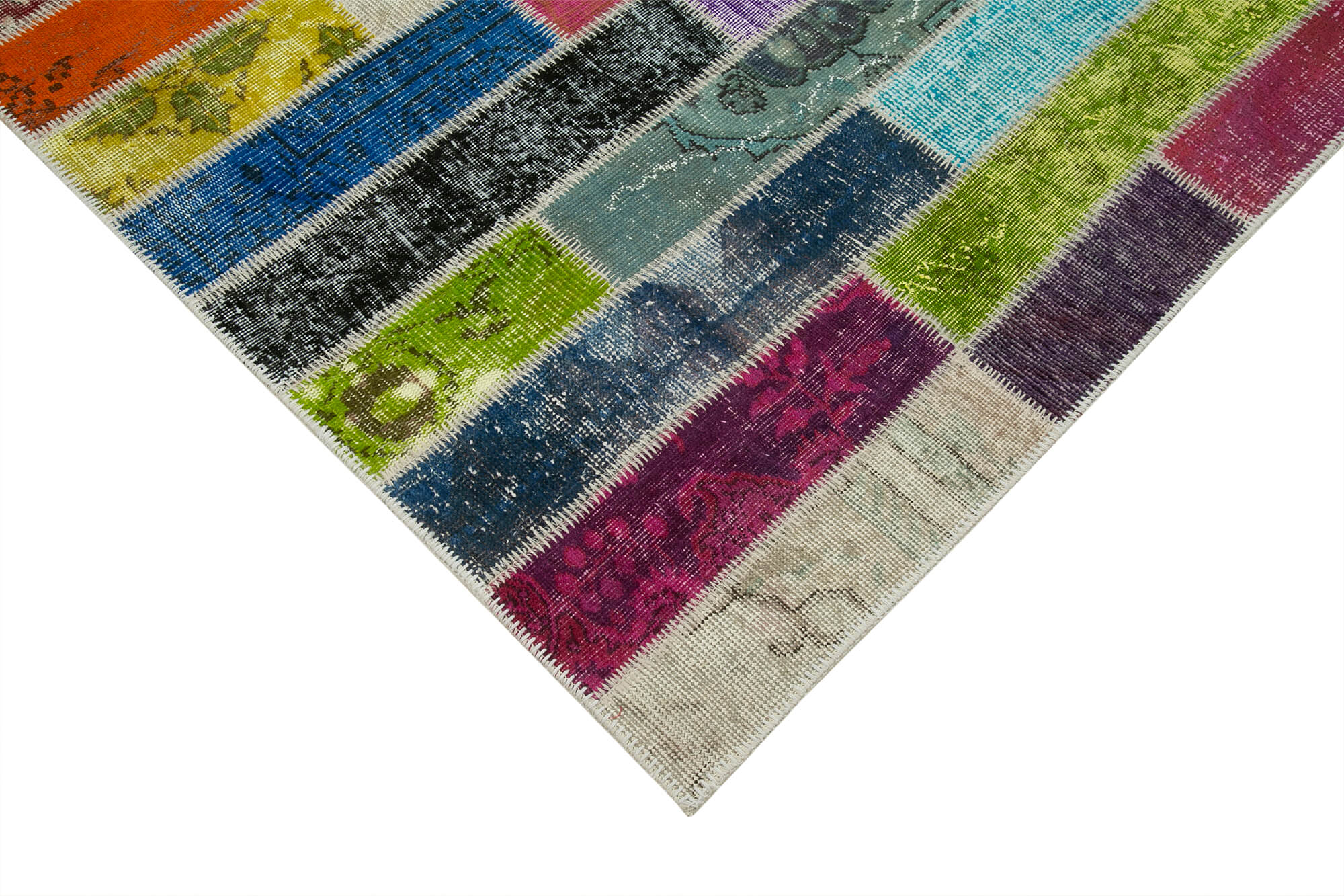Handmade Area Rug - Grey Patchwork Cotton Wool Rug, Soft Durable Carpet 6'x8'