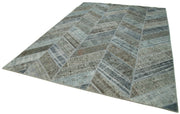 Handmade Patchwork Rug - Kirk Yama Grey Cotton Wool Area Rug 9'1" x 12'4"