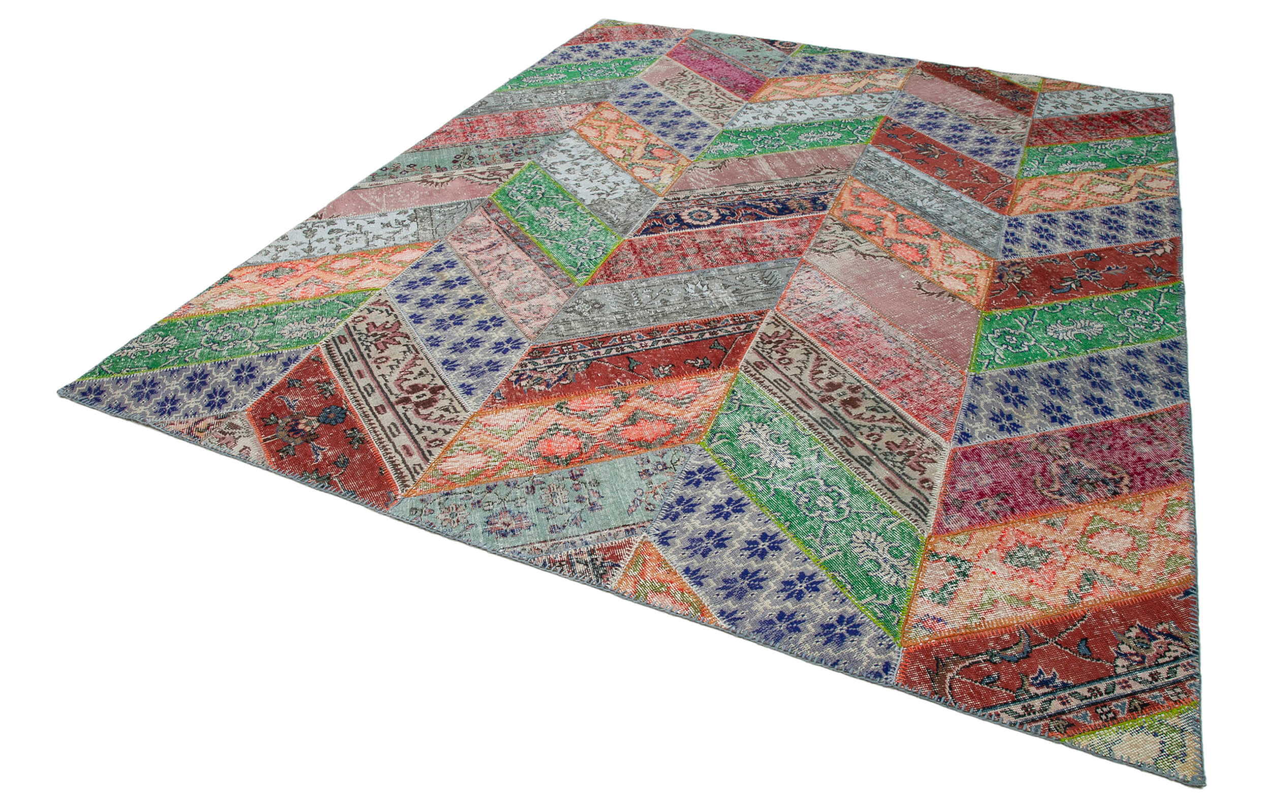 Handmade Patchwork Rug - Kirk Yama Grey Cotton Wool Area Rug 8'2''x10'2''