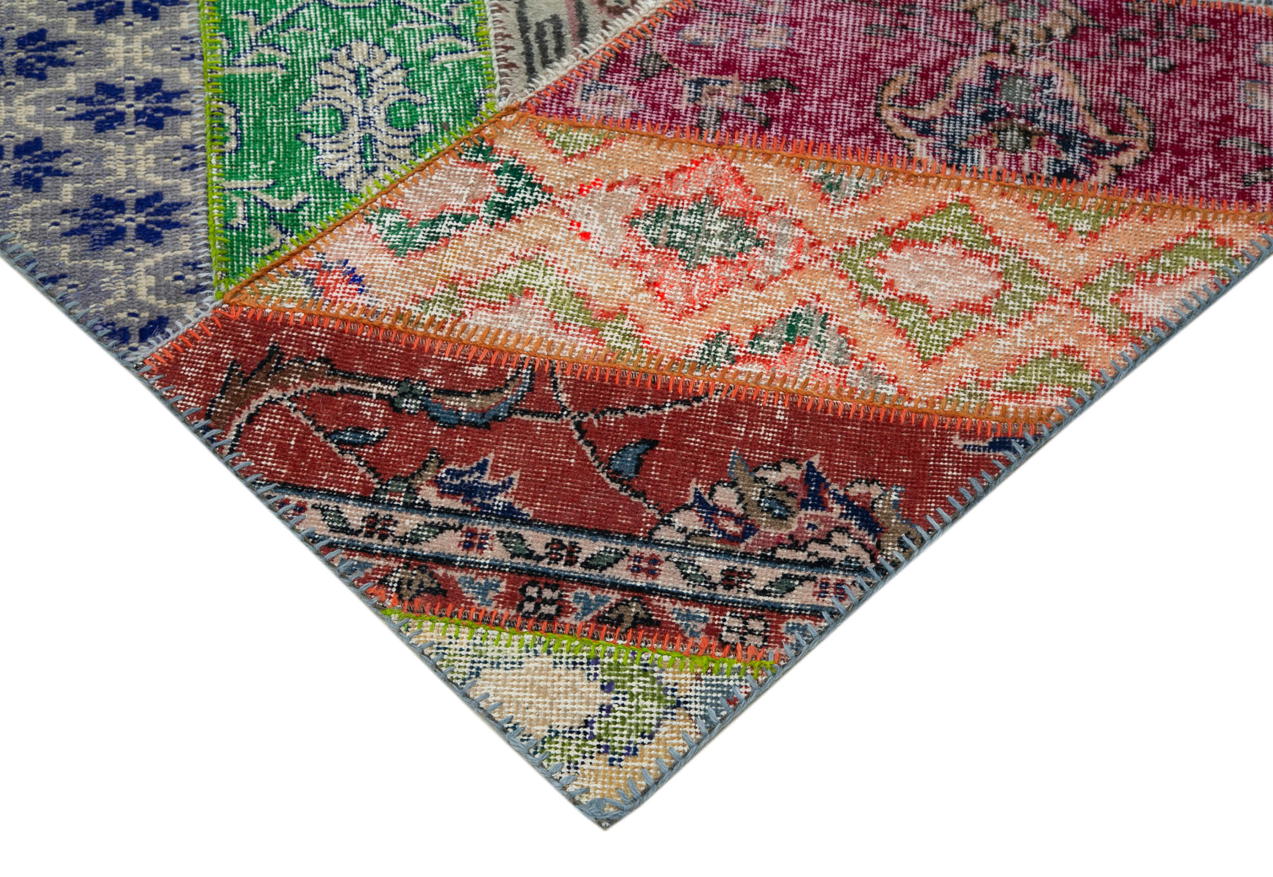 Handmade Patchwork Rug - Kirk Yama Grey Cotton Wool Area Rug 8'2''x10'2''