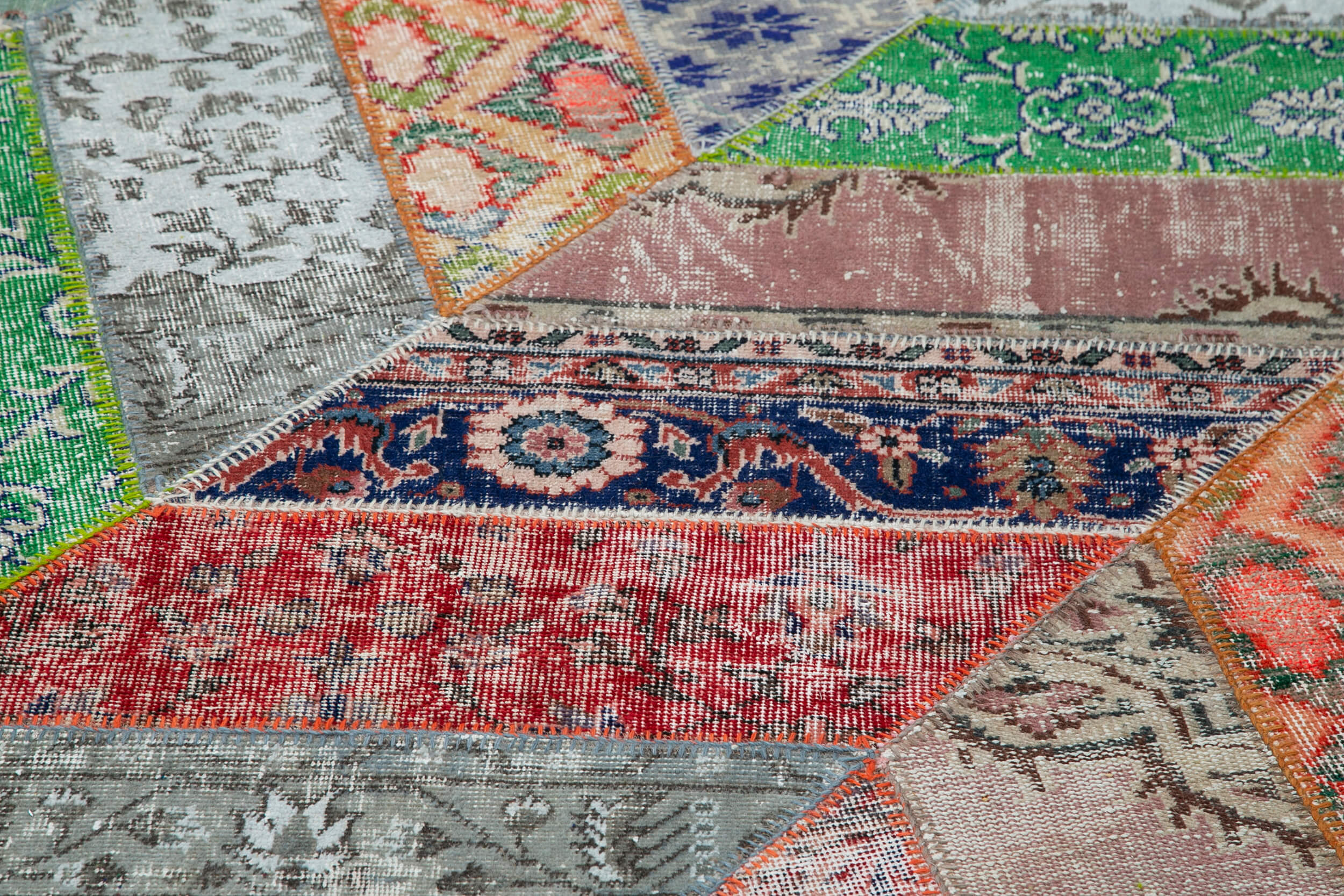 Handmade Patchwork Rug - Kirk Yama Grey Cotton Wool Area Rug 8'2''x10'2''
