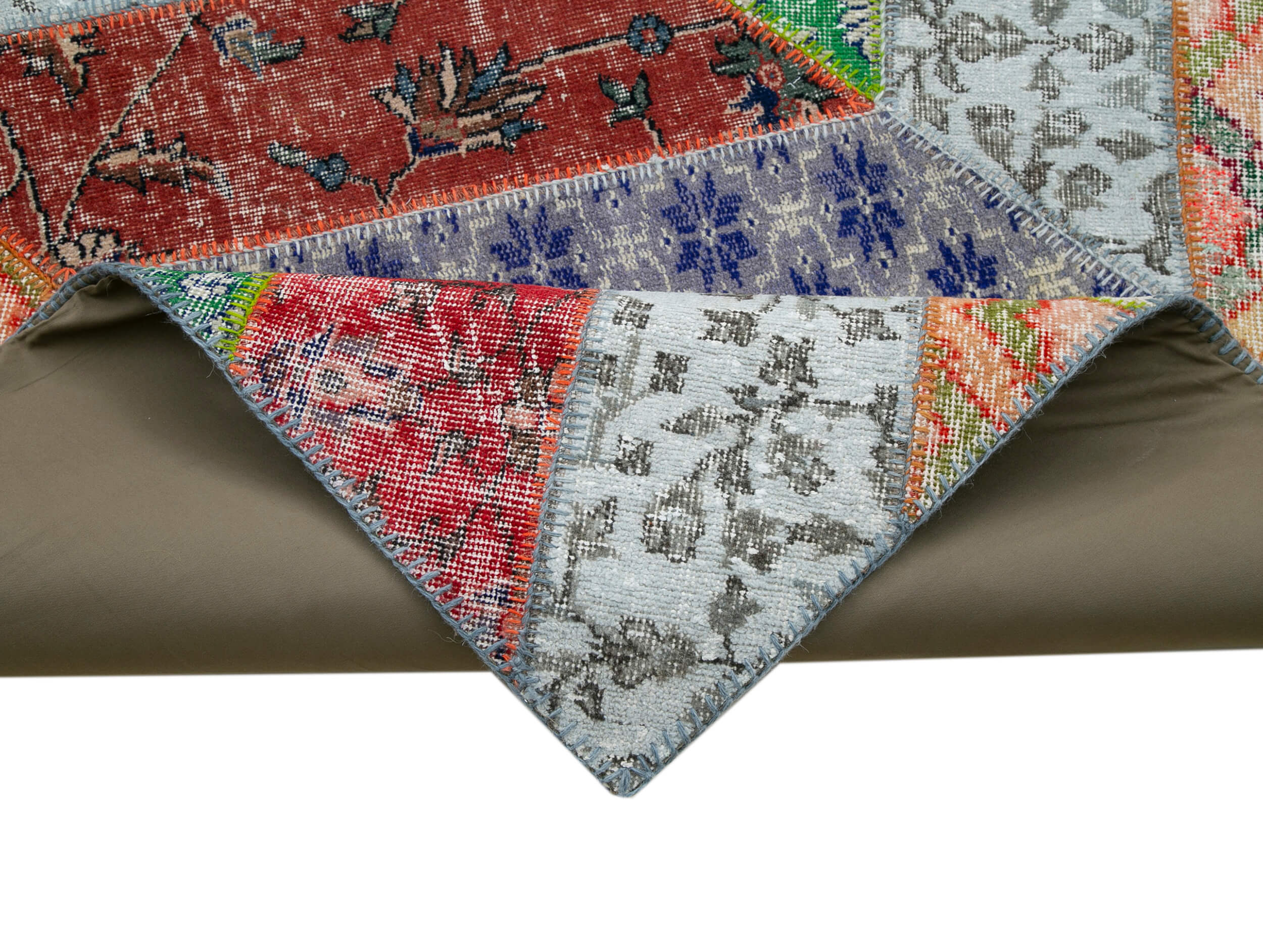 Handmade Patchwork Rug - Kirk Yama Grey Cotton Wool Area Rug 8'2''x10'2''