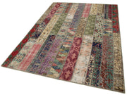 Handmade Patchwork Rug | Durable Wool Carpet, Soft Texture Carpet - Grey Area Rug 5x8 Feet