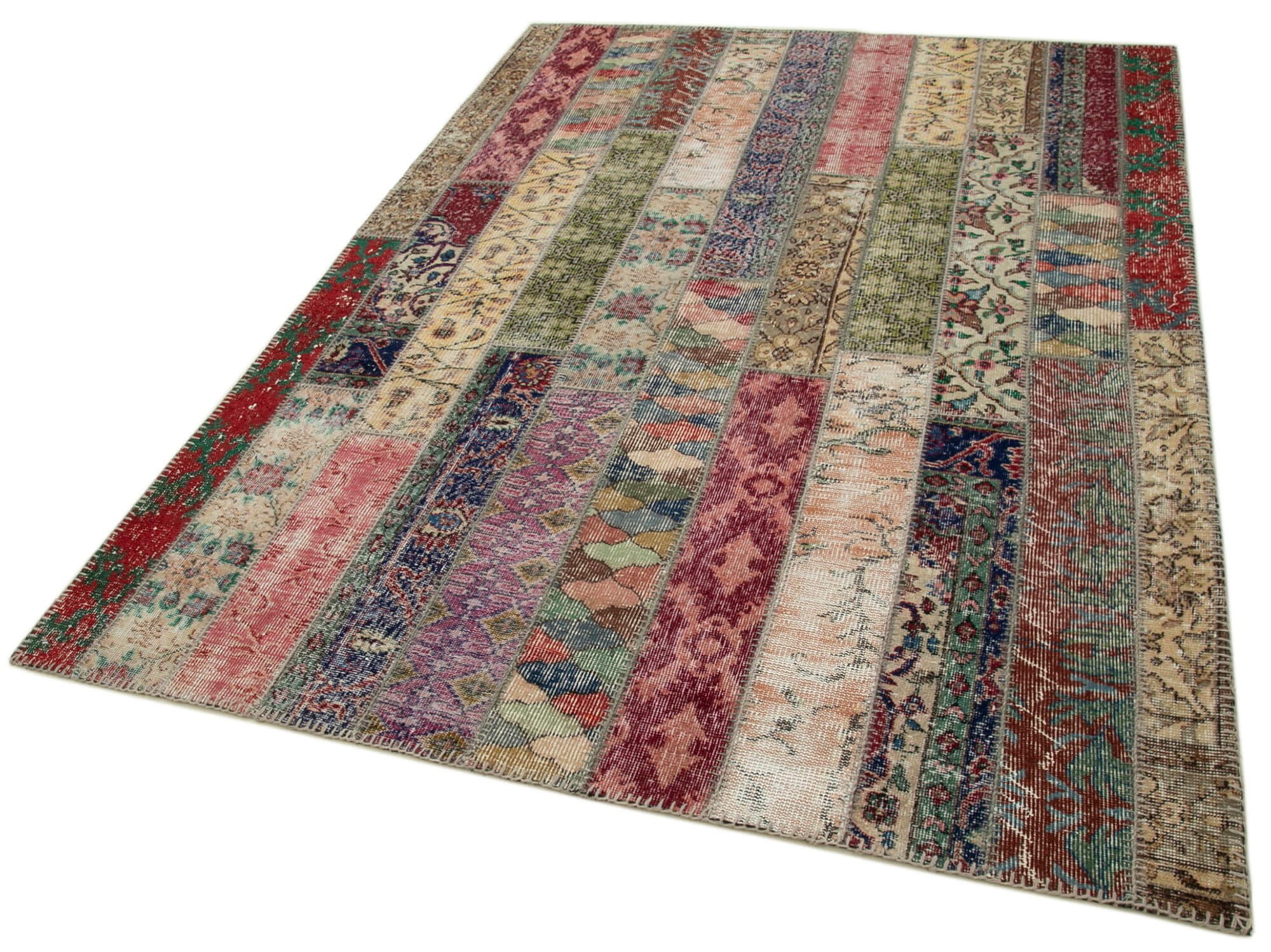 Handmade Patchwork Rug | Durable Wool Carpet, Soft Texture Carpet - Grey Area Rug 5x8 Feet