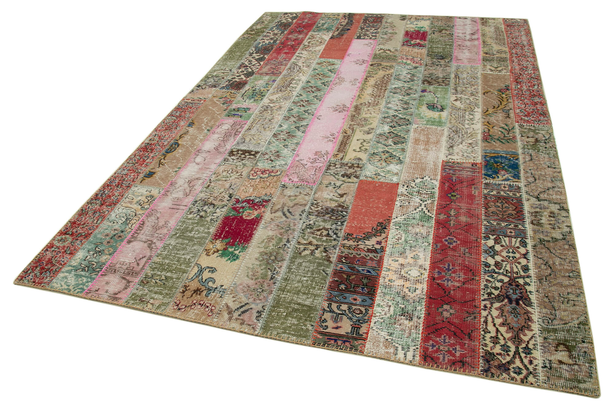 Handmade Patchwork Area Rug - Kirk Yama Grey Cotton Wool Carpet 6'8"x10'1"