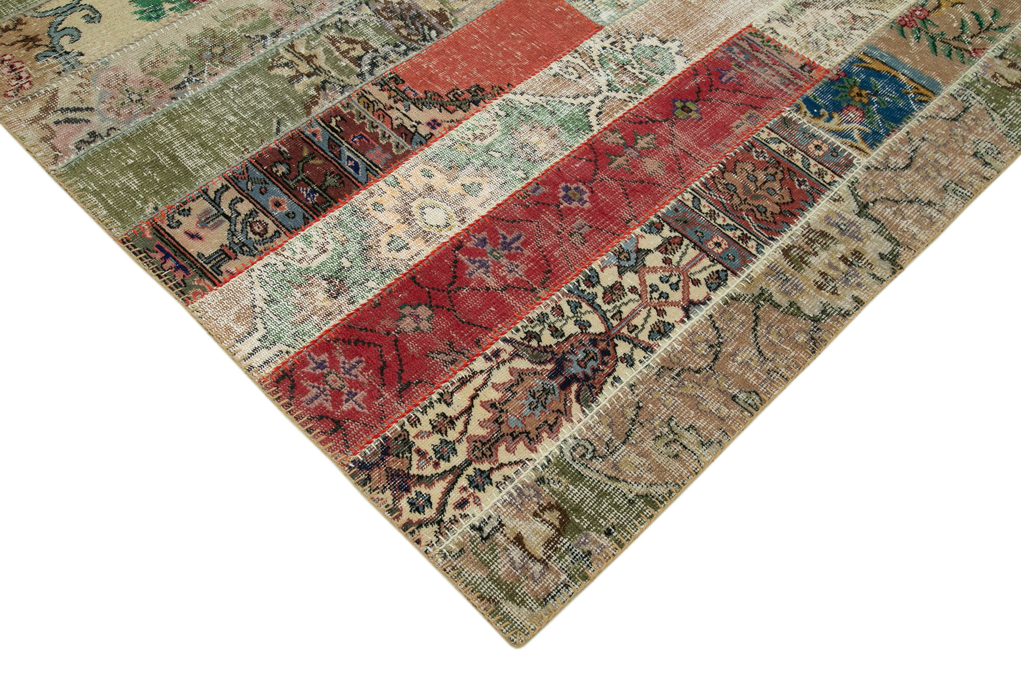 Handmade Patchwork Area Rug - Kirk Yama Grey Cotton Wool Carpet 6'8"x10'1"