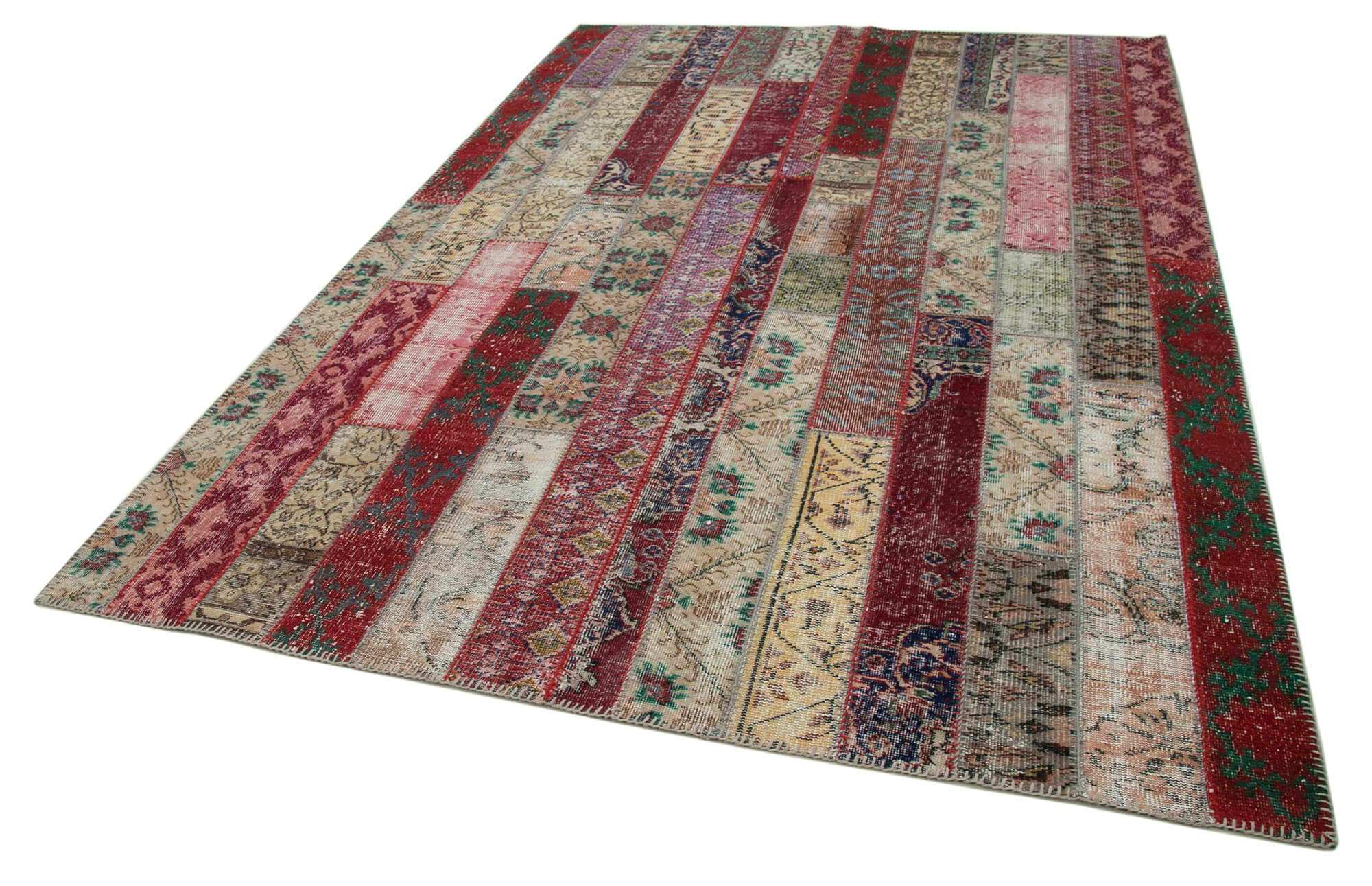 Handmade Patchwork Rug - Kirk Yama Grey Cotton Wool Area Rug 6'8''x10'0''