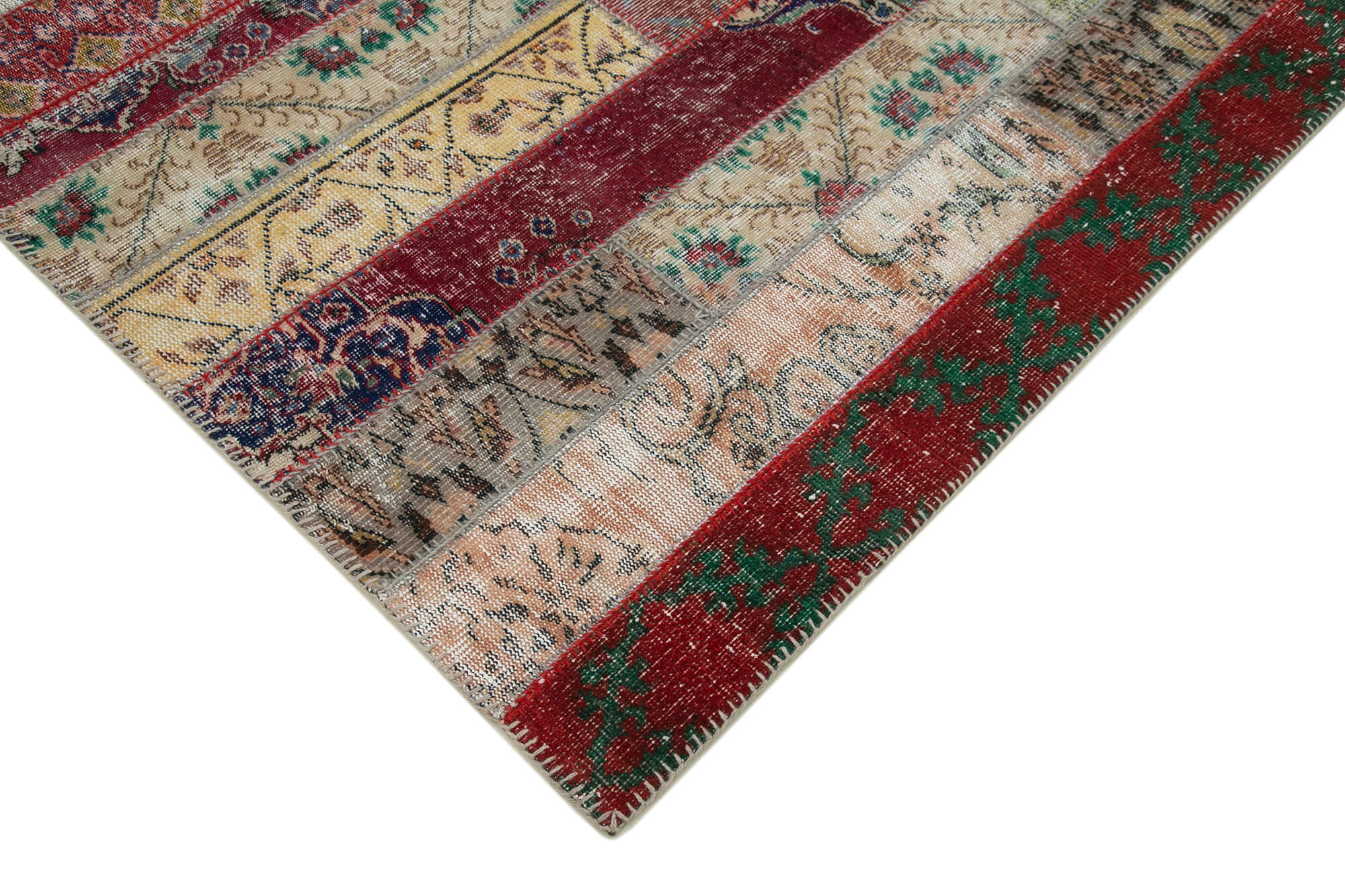 Handmade Patchwork Rug - Kirk Yama Grey Cotton Wool Area Rug 6'8''x10'0''