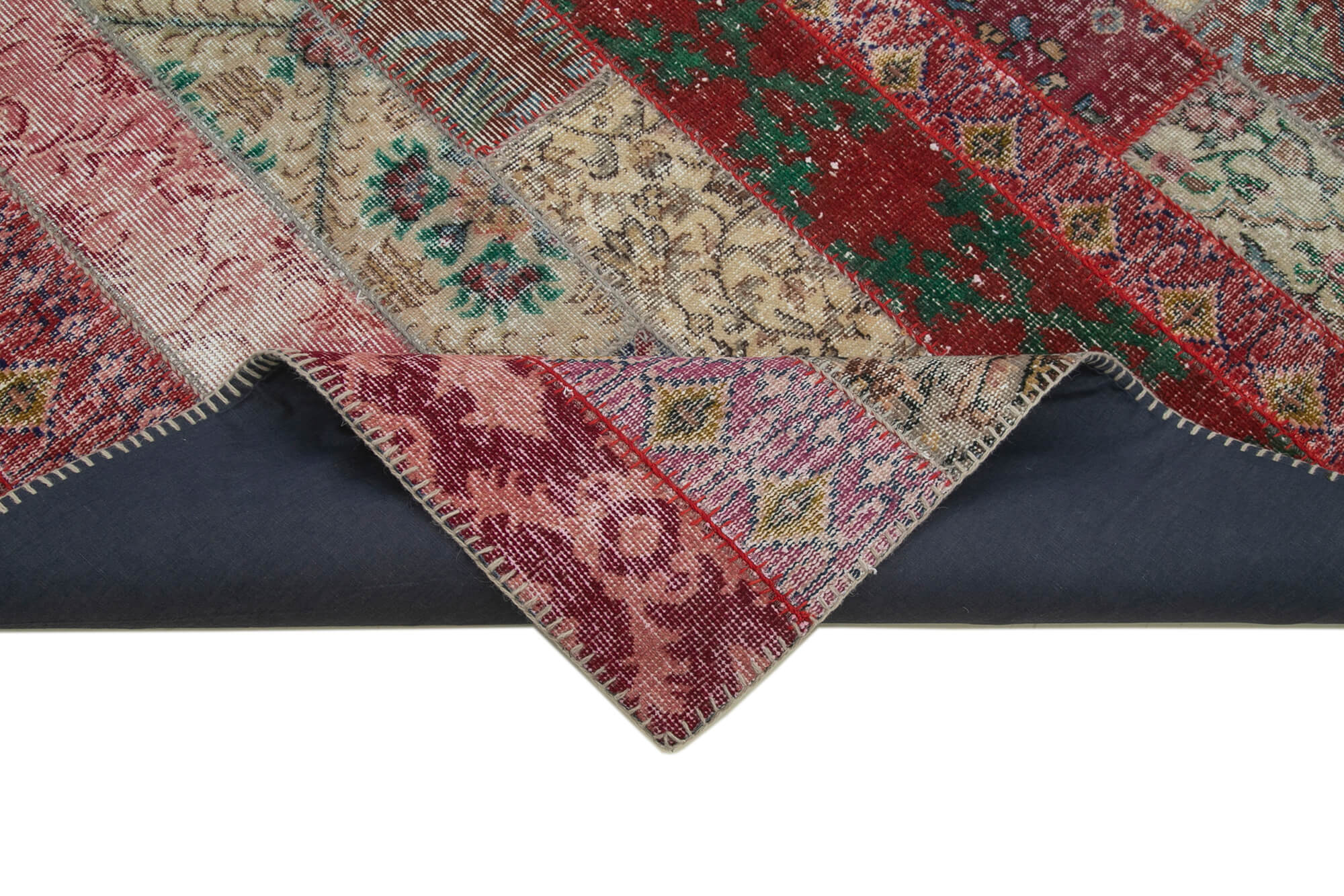 Handmade Patchwork Rug - Kirk Yama Grey Cotton Wool Area Rug 6'8''x10'0''