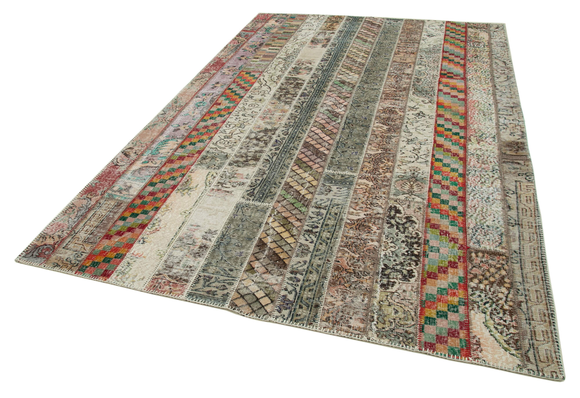 Handmade Patchwork Rug - Kirk Yama Grey Cotton Wool Area Rug 6'7''x10'0''