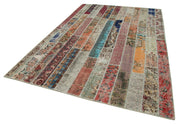 Handmade Patchwork Rug – Kirk Yama Red Cotton Wool Carpet 6'9''x10'1''